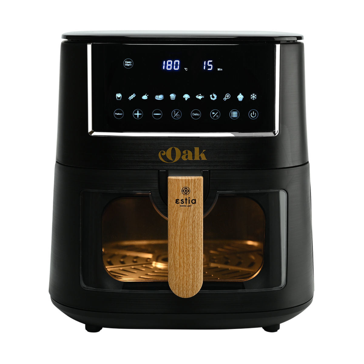 ESTIA ΦΡΙΤΕΖΑ ΑΕΡΟΣ OAK 1650w 7.2lt ME ΨΗΦΙΑΚΗ ΟΘΟΝΗ & 11 ΠΡΟΓΡΑΜΜΑΤΑ ΜΑΓΕΙΡΕΜΑΤΟΣ