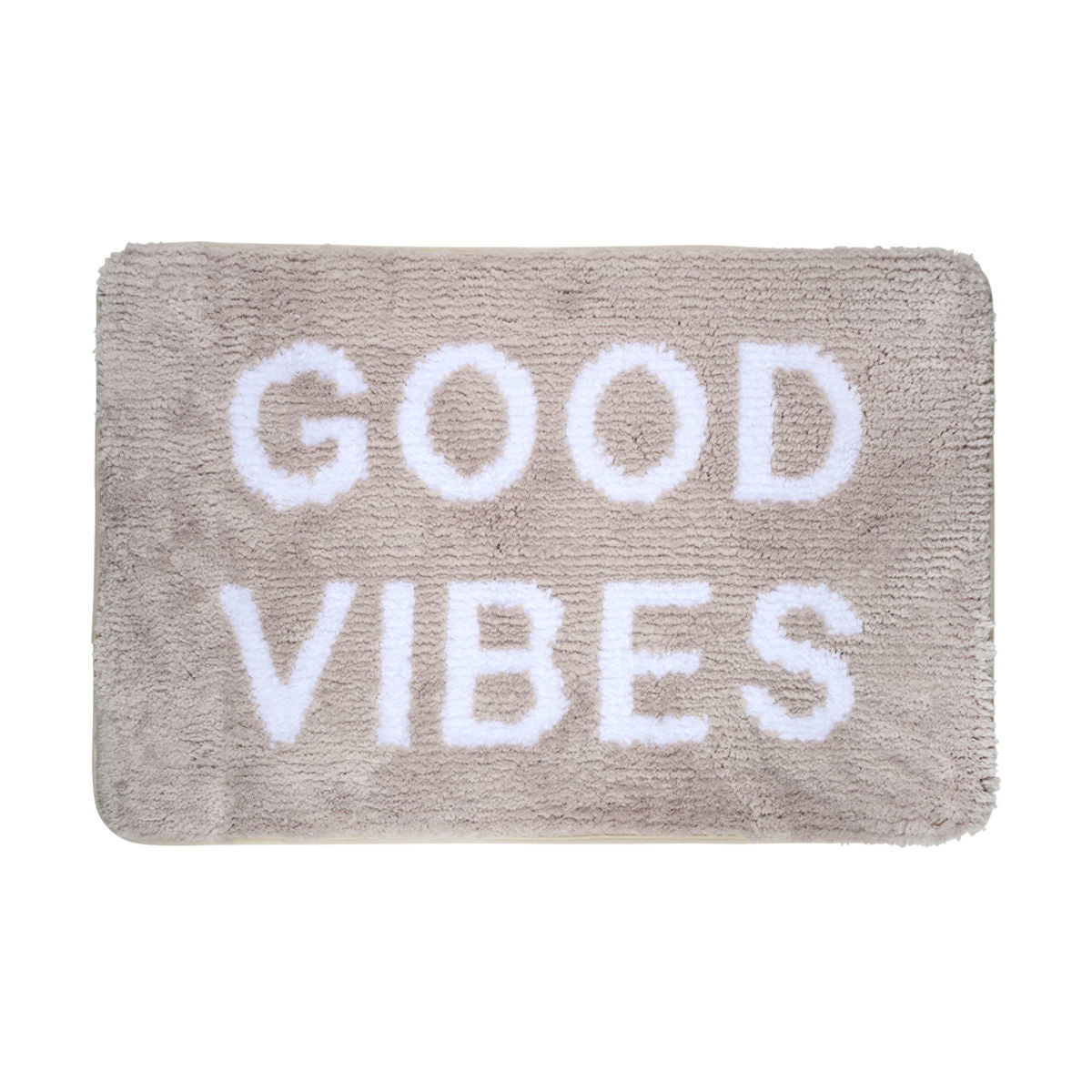 ESTIA ΤΑΠΕΤΟ ΜΠΑΝΙΟΥ GOOD VIBES 40x60cm 100% ΜΙΚΡΟΪΝΕΣ TAUPE