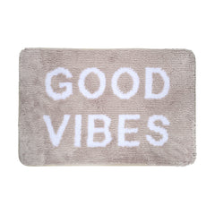 ESTIA ΤΑΠΕΤΟ ΜΠΑΝΙΟΥ GOOD VIBES 40x60cm 100% ΜΙΚΡΟΪΝΕΣ TAUPE