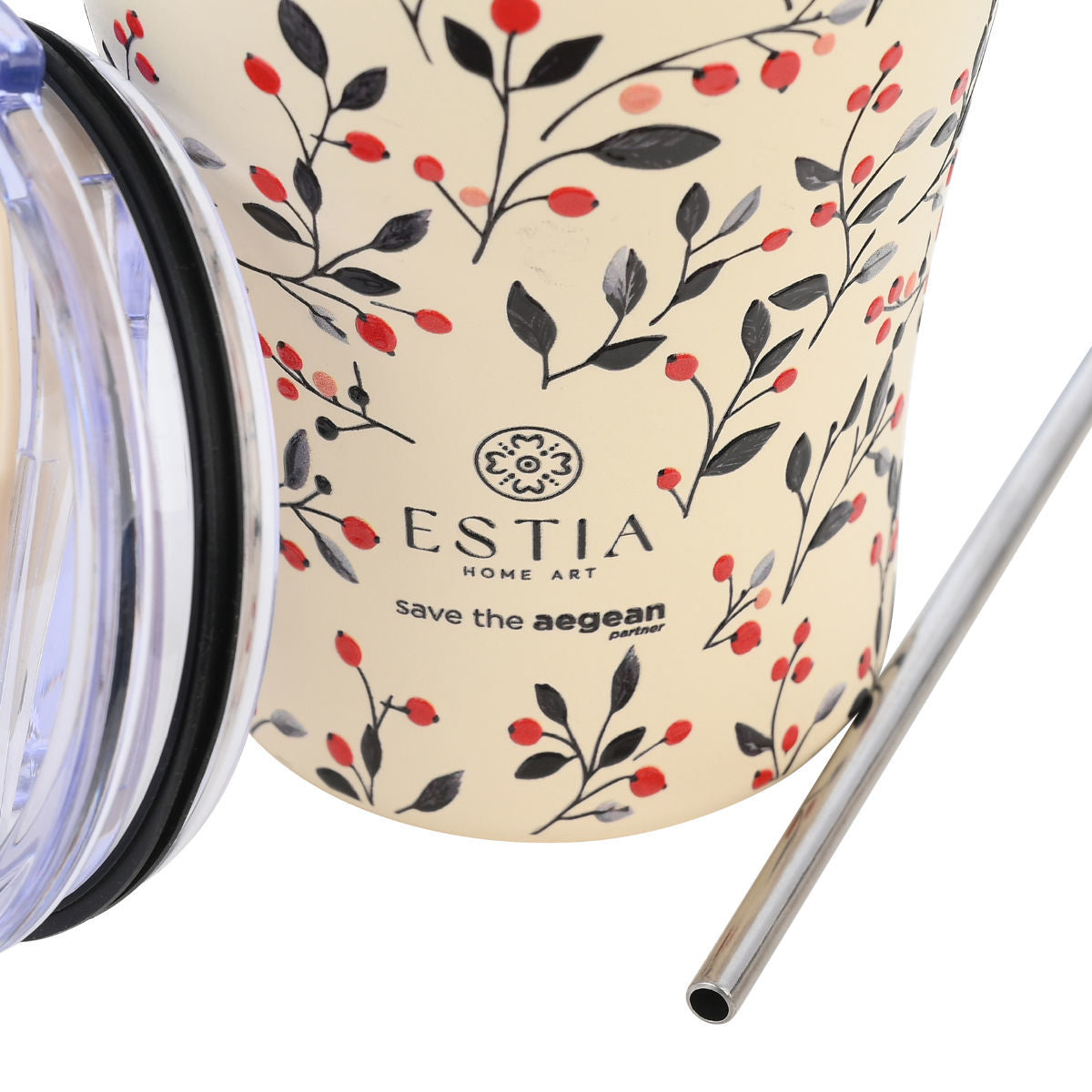 ESTIA ΘΕΡΜΟΣ COFFEE MUG SAVE THE AEGEAN 350ml BLOOM BEIGE