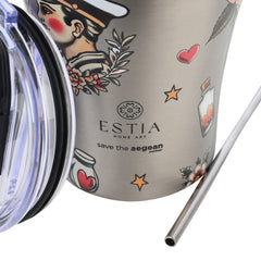ESTIA ΘΕΡΜΟΣ COFFEE MUG SAVE THE AEGEAN 350ml OLD SCHOOL INK
