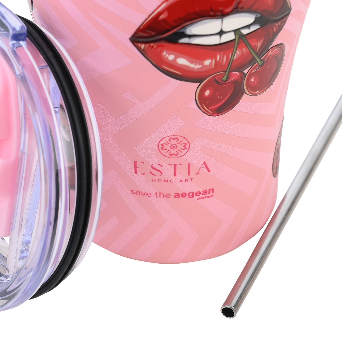 ESTIA ΘΕΡΜΟΣ COFFEE MUG SAVE THE AEGEAN 350ml BLUSH POP