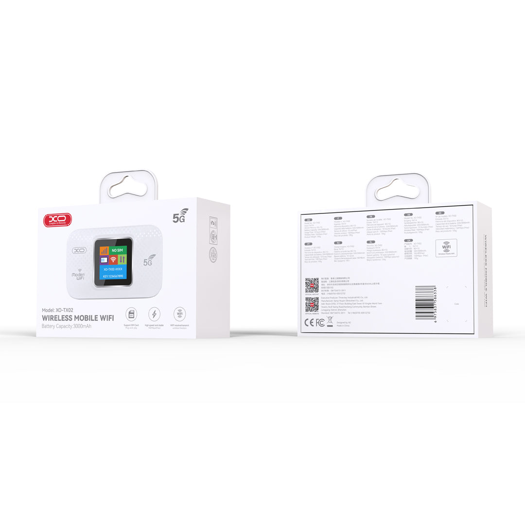 XO TX02 Φορητό WiFi 3000mAh για Ευρωπαϊκά Δίκτυα