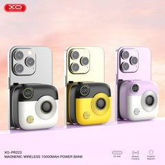XO PR223 Κάμερα με Ψηφιακή Οθόνη και Power Bank Γρήγορης Φόρτισης 10000mAh (Μαύρο & Κίτρινο)