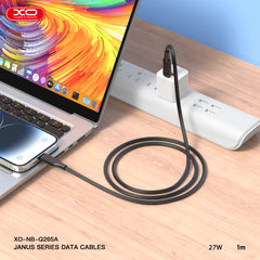 XO NB-Q265B PD 60W Καλώδιο Type-C σε Type-C Μινιμαλιστικό Μαύρο
