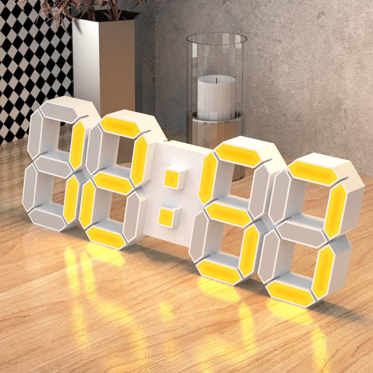 Digital Wall Clock EDUP EH-LED1319 3D LED 9.5 with Remote Control