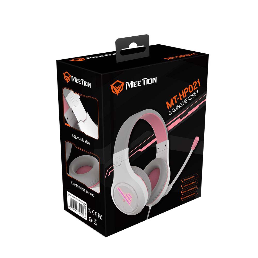 Meetion Ακουστικά Gaming MT-HP021  Λευκό & Ροζ