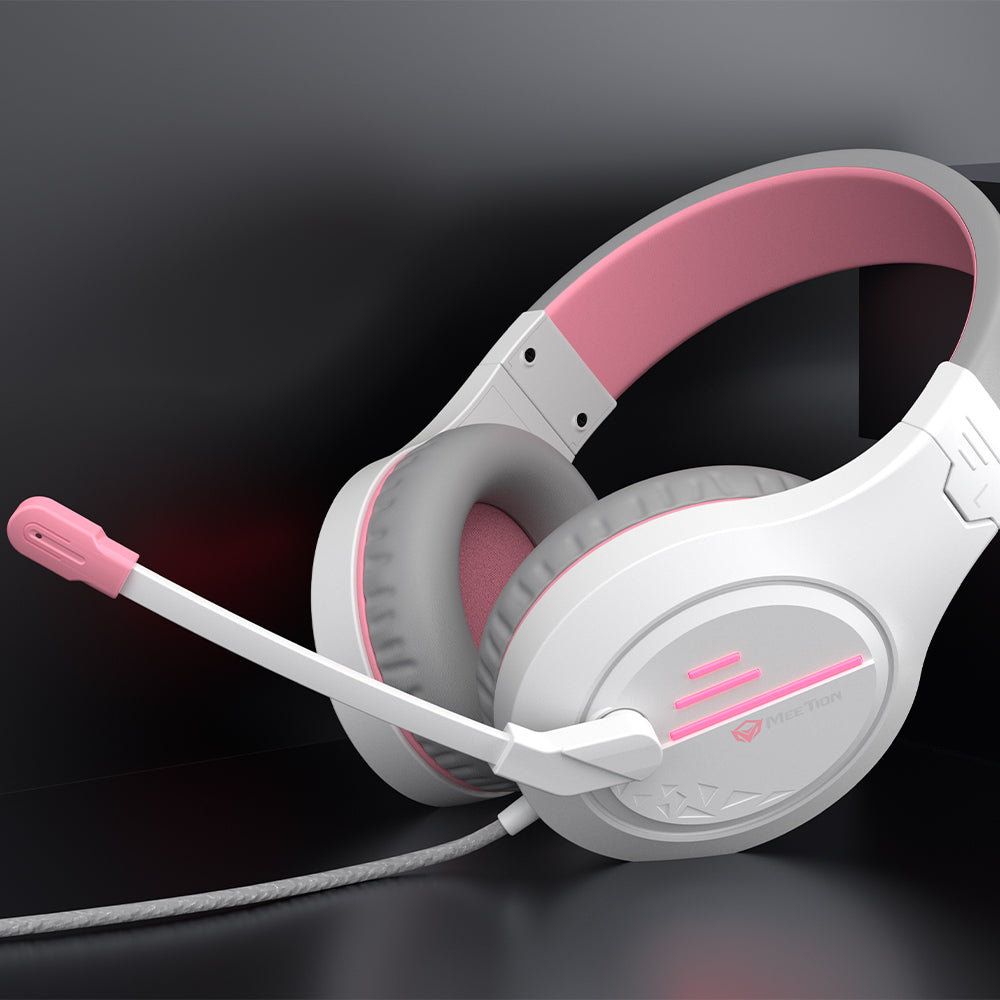 Meetion Ακουστικά Gaming MT-HP021  Λευκό & Ροζ