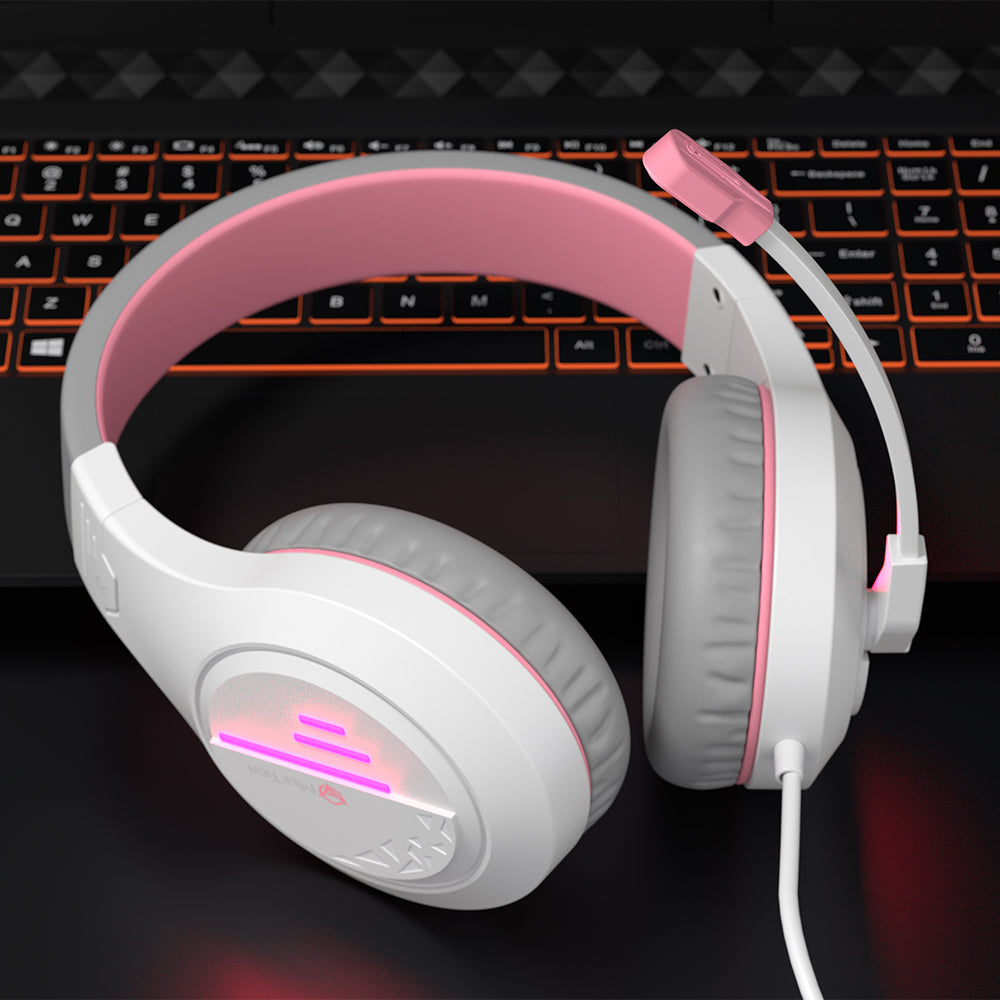 Meetion Ακουστικά Gaming MT-HP021  Λευκό & Ροζ