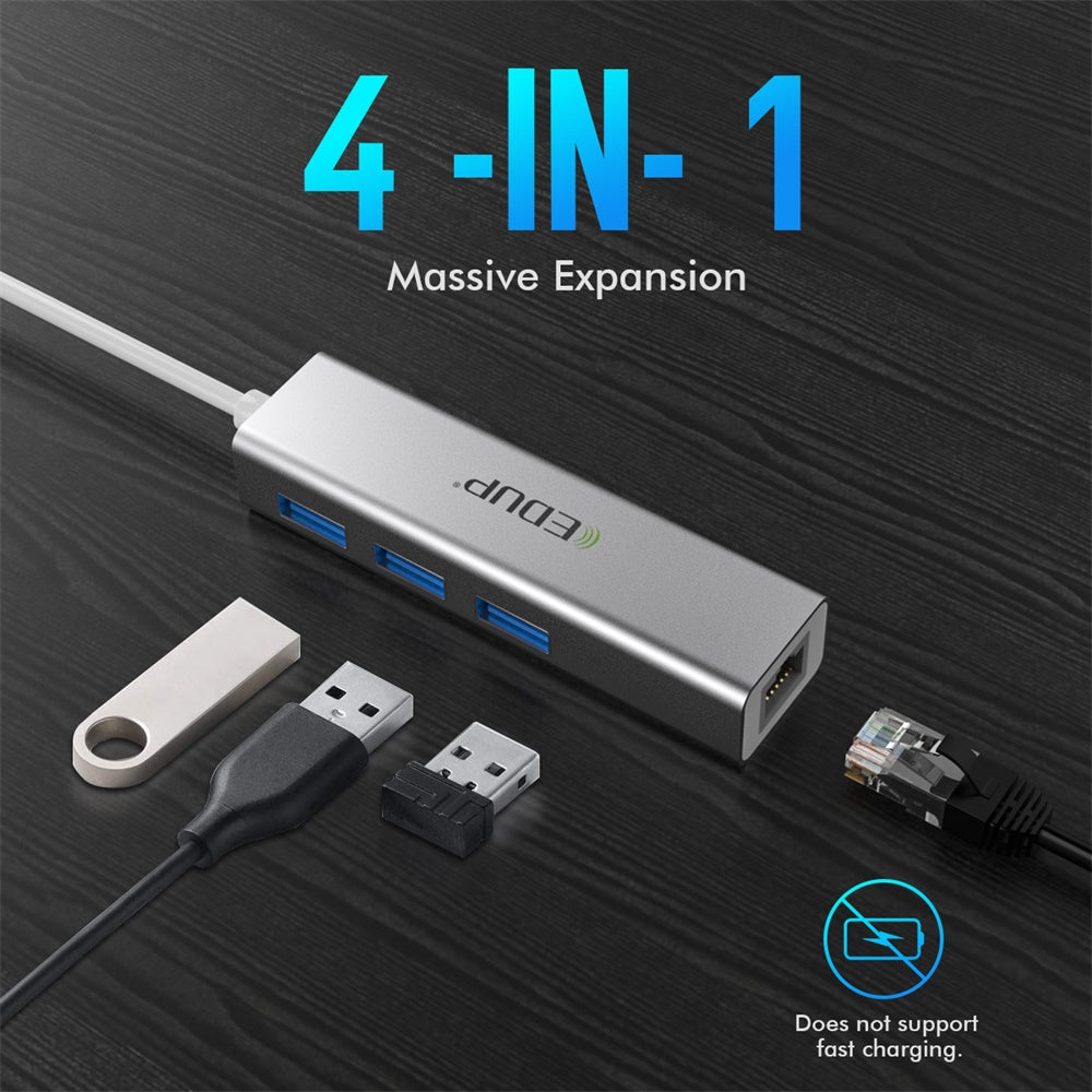 EDUP Αντάπτορας EP-9606 10/100/1000Mbps USB3.0 LAN + Θύρα USB 3.0
