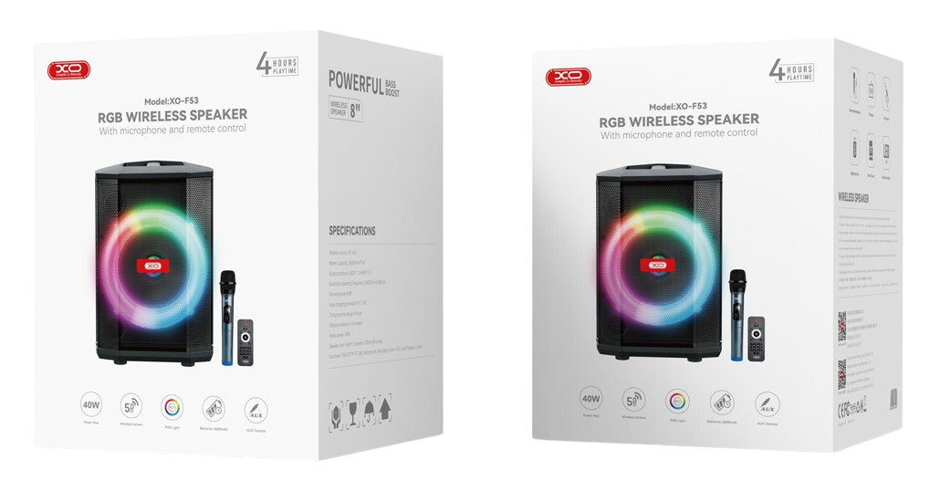 XO F53 Xingmu Ηχείο Speaker 8 ιντσών RGB Bluetooth 40W