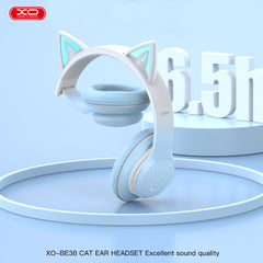 XO BE38 Ακουστικά Κεφαλής Αυτιά Γάτας Bluetooth (Μπλε)