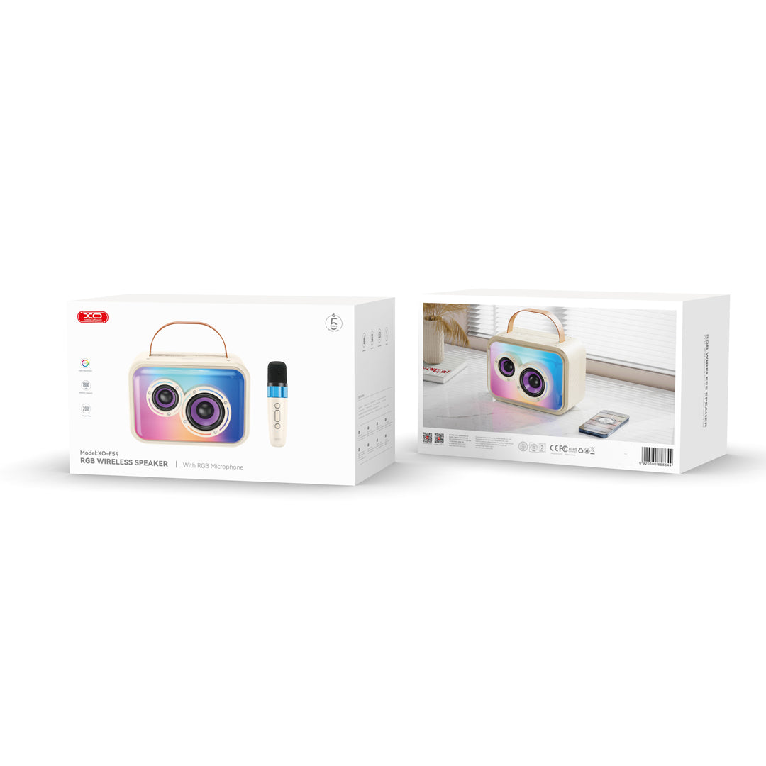 XO F54 Ηχείο Glossy Cool Light K-Song 20W με Μικρόφωνο