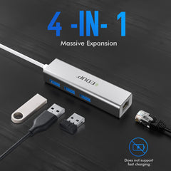 Σταθμός σύνδεσης 4 σε 1 EDUP EP-9801 10/100/1000Mbps Type-C LAN USB 3.0