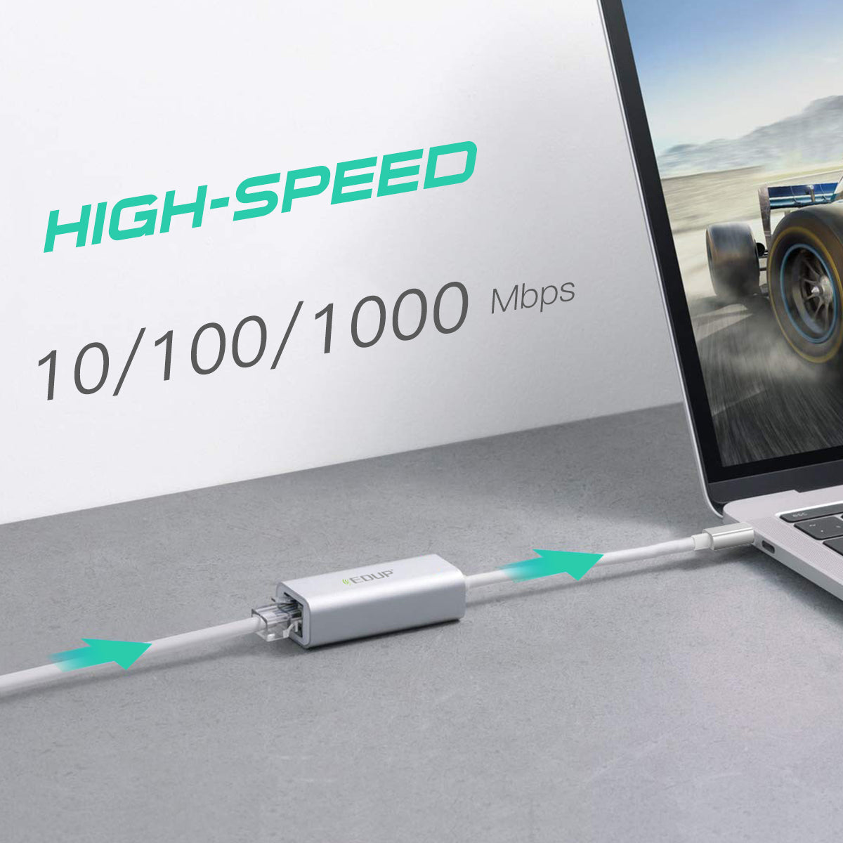 EDUP EP-9802 10/100/1000Mbps Type-C LAN Adapter