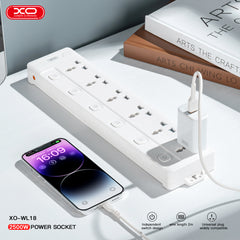XO WL18 (UK) 6AC Power Strip with Independent Switch