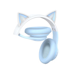 XO BE38 Ακουστικά Κεφαλής Αυτιά Γάτας Bluetooth (Μπλε)