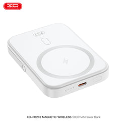 XO PR242 Powerbank 5000mAh με Μαγνητική Ταχεία Φόρτιση 15W & PD20W Λευκό