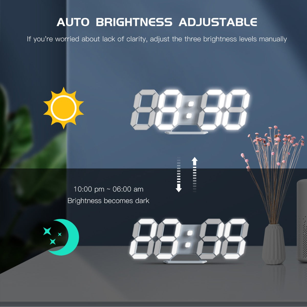 Digital Alarm Clock EDUP EH-LED1302 Night Light