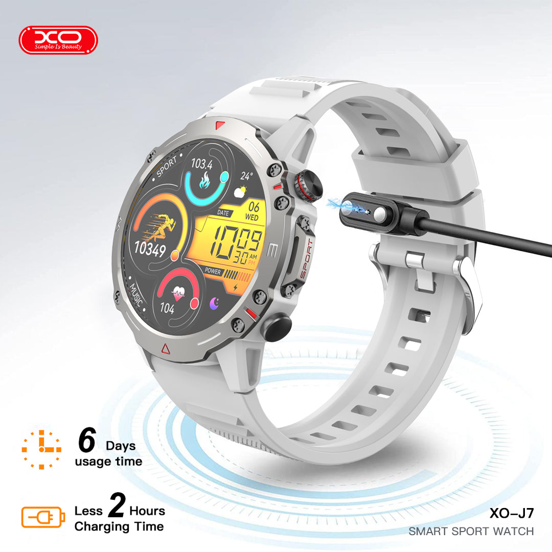 XO J7 Αθλητικό Smartwatch Κλήσης Star Round (Γκρι)