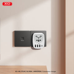 XO WL27 Αντάπτορας Πρίζας UK σε Universal με 1 USB-C & 3 USB-A Θύρες Φόρτισης