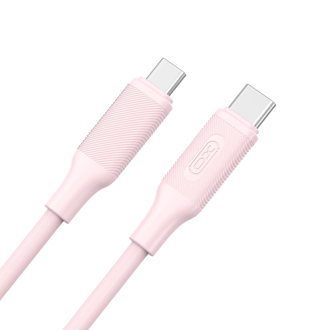 XO NB-Q265B PD 60W Καλώδιο Type-C σε Type-C Μινιμαλιστικό Ροζ