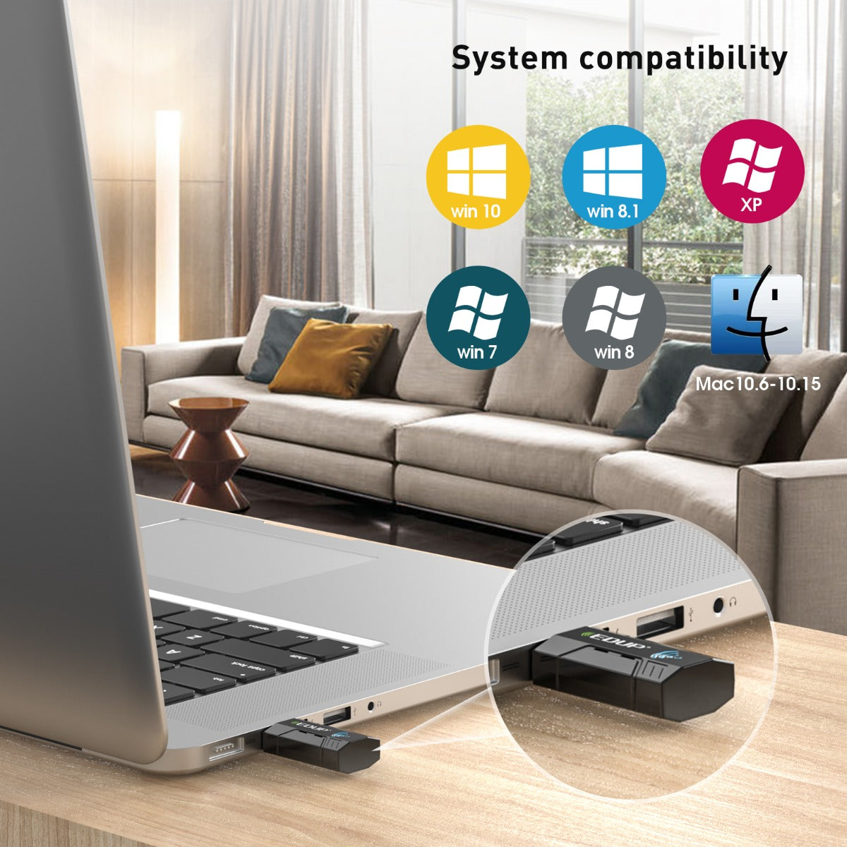 EDUP Αντάπτορας WiFi EP-AC1689GS AC1300 USB