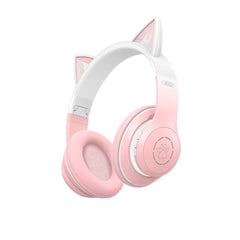 XO BE38 Ακουστικά Κεφαλής Αυτιά Γάτας Bluetooth (Ροζ)
