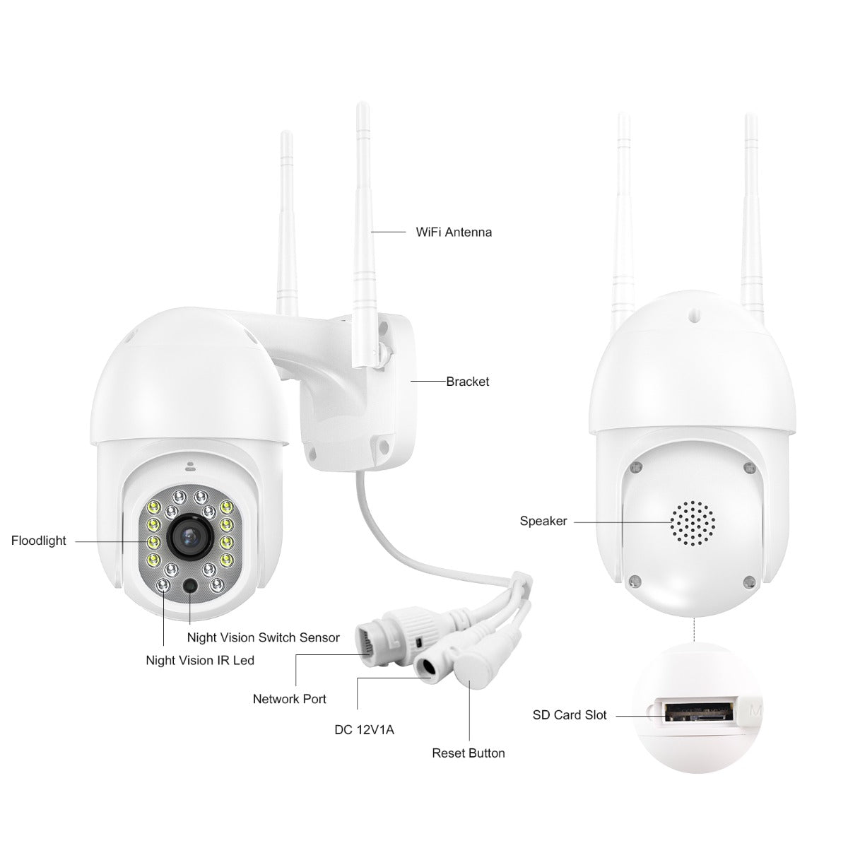 EDUP EH-1536P12 1080P Eyeball Wifi Surveillance Camera Compatible with Tuya