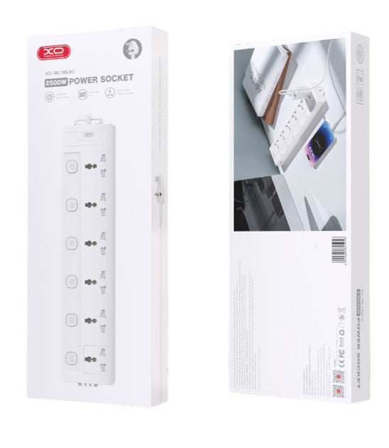 XO WL18 (UK) 6AC Power Strip with Independent Switch