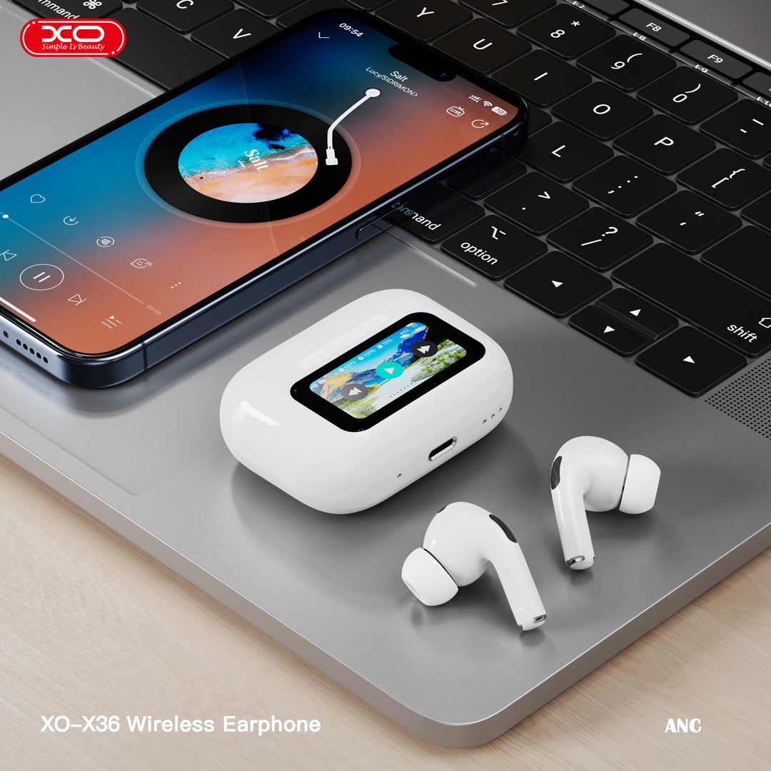 XO X36 Ασύρματα Ακουστικά Bluetooth ANC TWS με Smart Οθόνη