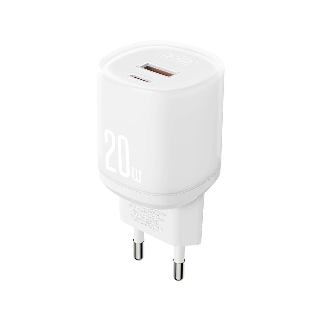 XO L144(EU) Φορτιστής PD20W 1USB-A+1USB-C Λευκό