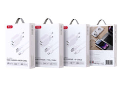 XO L109 (EU) Φορτιστής με Διπλή Θύρα USB-A 2.4A και Καλώδιο Micro