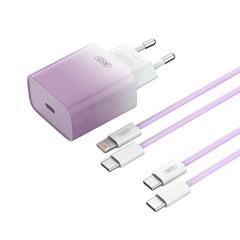 XO CE18 EU Φορτιστής Ταχείας Φόρτισης 30W USB-C με Καλώδιο Type-C (NB260) Μωβ
