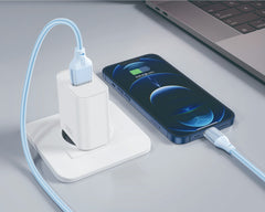 XO NB291 Καλώδιο Φόρτισης & Μεταφοράς Δεδομένων USB-A σε Lighting Πλεκτό 6A Μπλε 1m