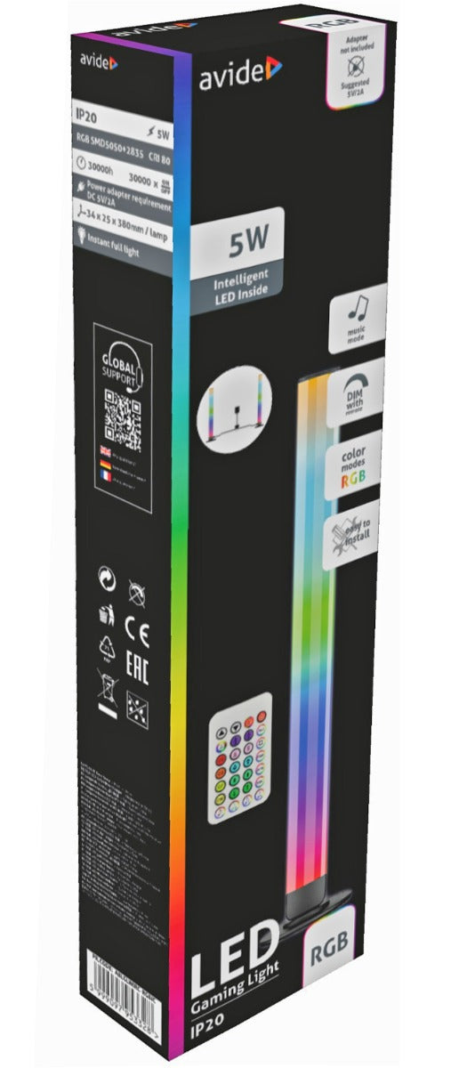 Avide Φωτιστικό Δαπέδου Gaming 5W RGB+IC με Τηλεχειριστήριο IR