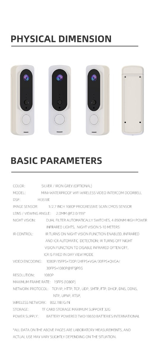 EDUP 1080P Doorbell Wifi Camera