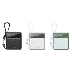 XO PR224 mini Power Bank Γρήγορης Φόρτισης με Ψηφιακή Οθόνη 10000mAh (Λευκό)