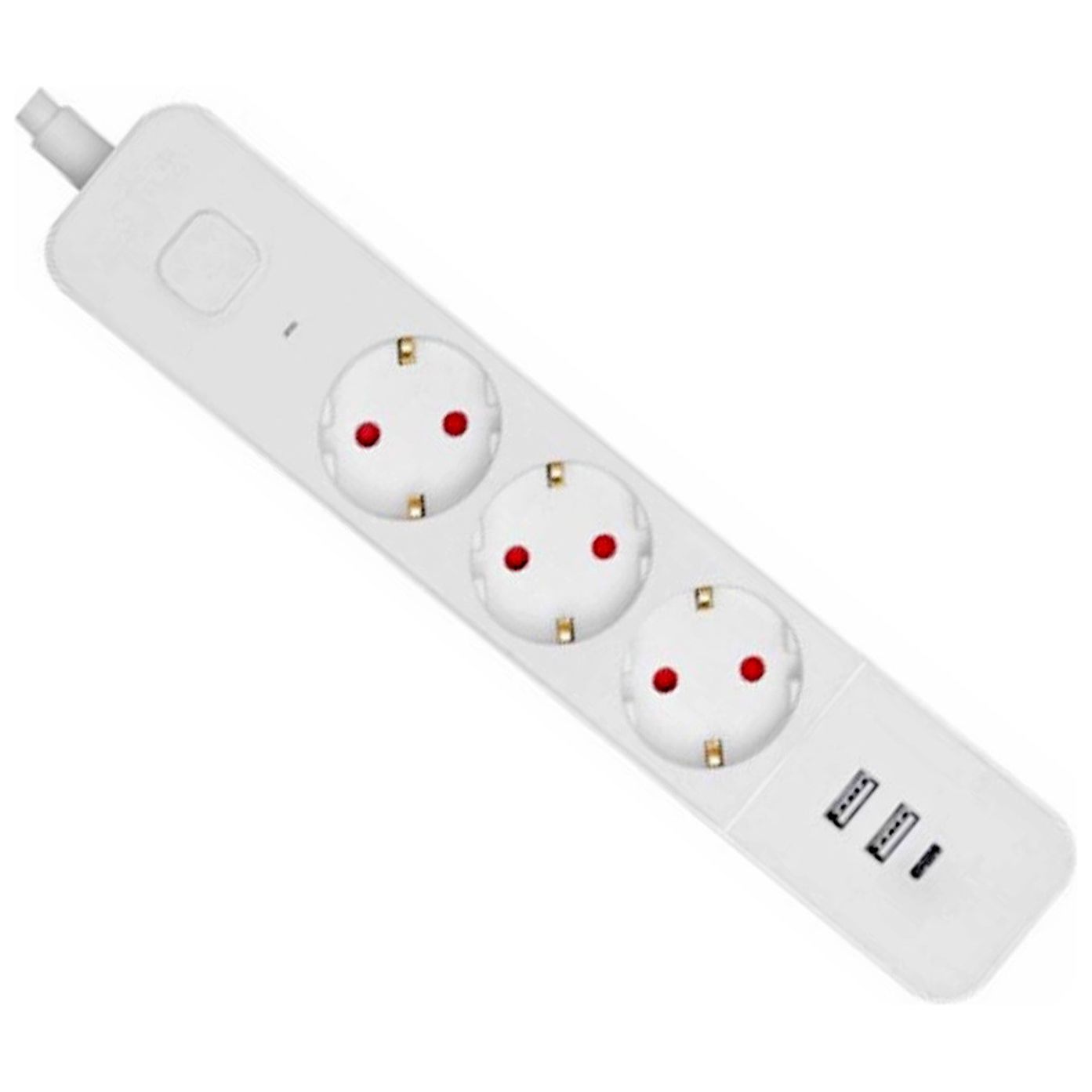 Entac Πολύπριζο D2 με 3 Πρίζες και Διακόπτη 1.5m 2xUSB-A x 1xUSB-C 3G1.5