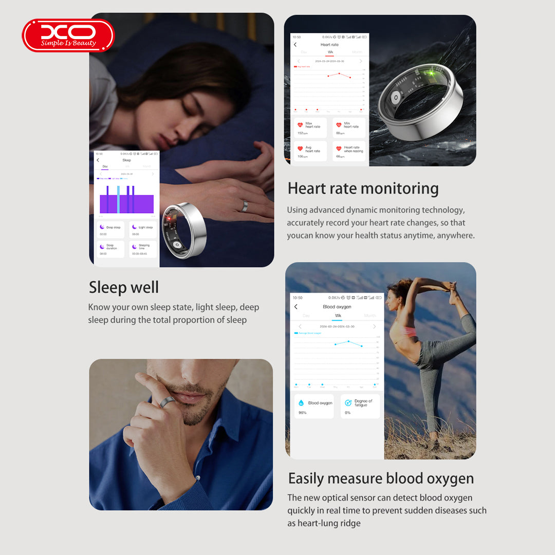 XO RS01 Smart Δαχτυλίδι Μέγεθος 10 Χρυσό