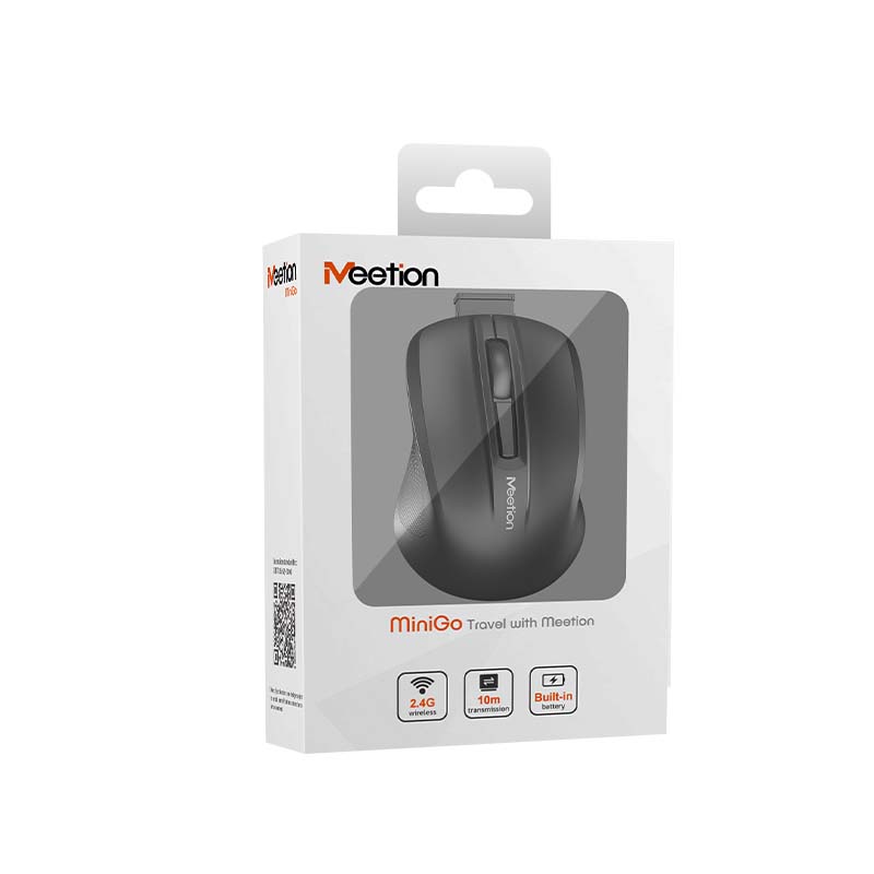 Meetion MT-MINIGO Αθόρυβο Mini 2.4G Ασύρματο Optical Ποντίκι Μαύρο