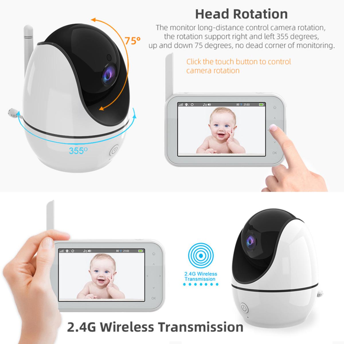 EDUP EP-1080P28 WiFi Κάμερα Παρακολούθησης Μωρού 4.5" IPS