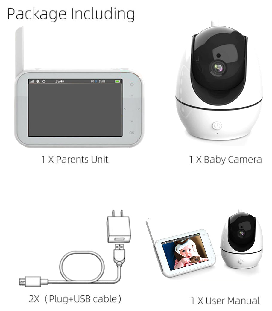 EDUP EP-1080P28 WiFi Κάμερα Παρακολούθησης Μωρού 4.5" IPS