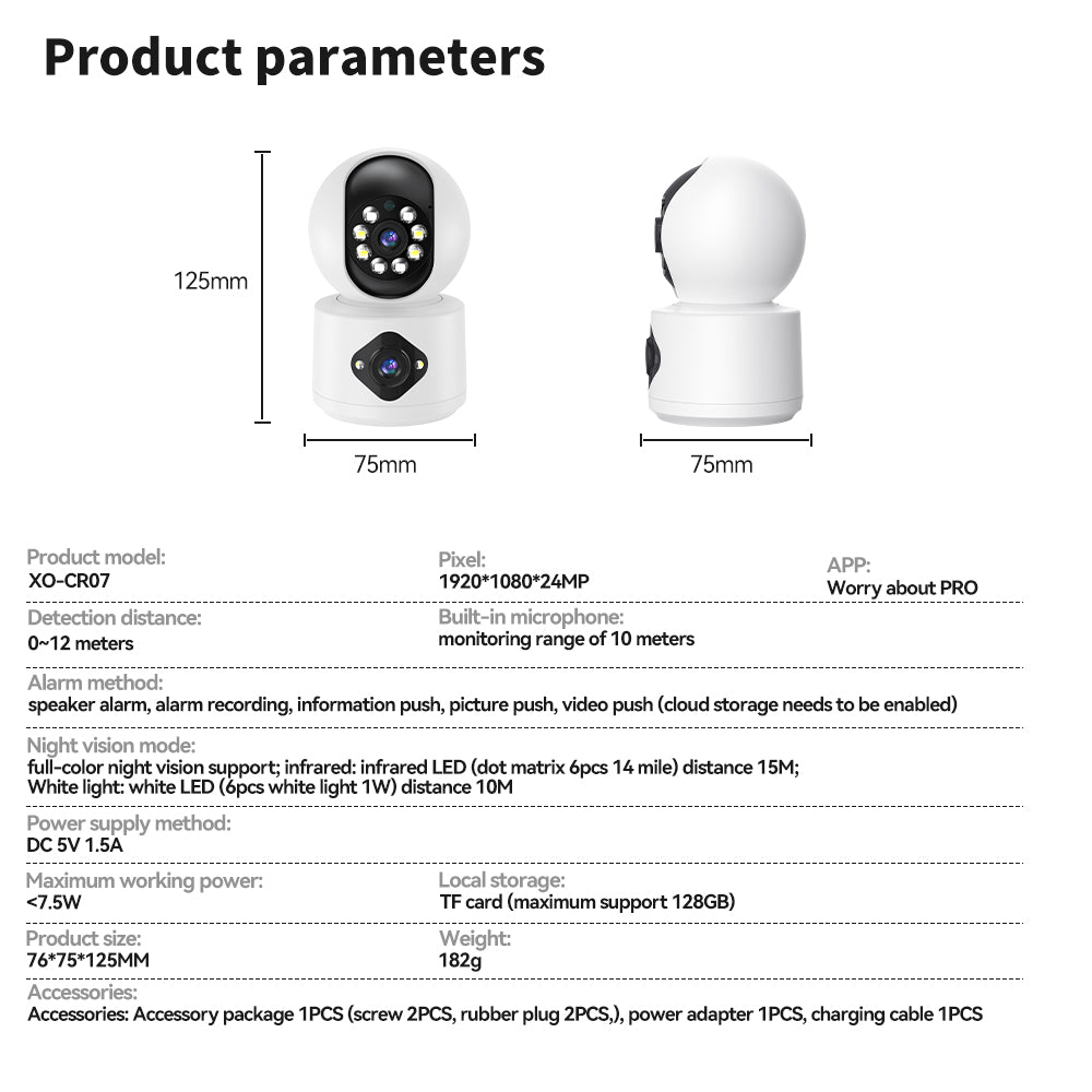 XO CR07 EU Supreme 400W Pixel Διπλή Κάμερα Παρακολούθησης