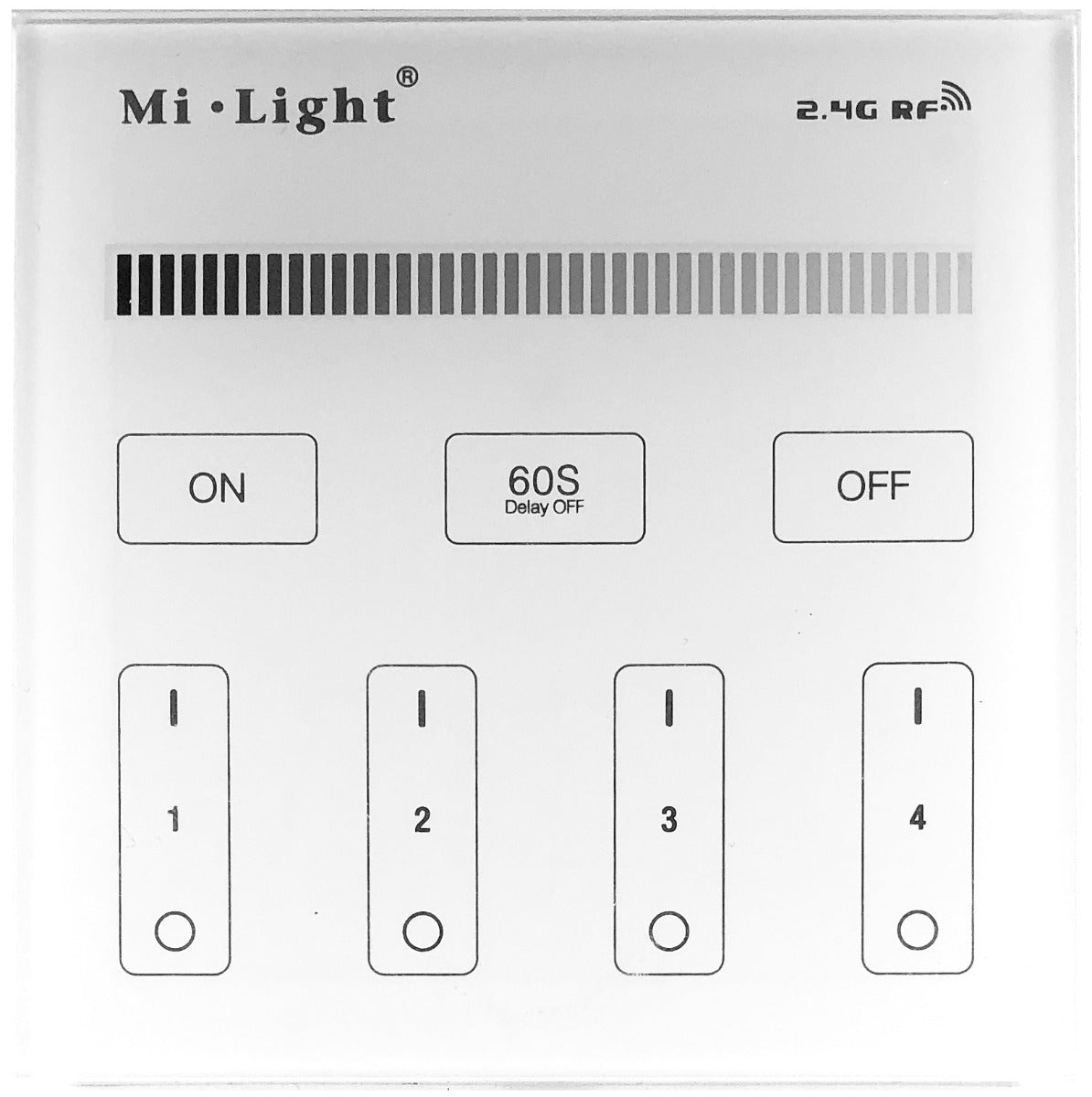Avide Χωνευτό Πάνελ Αφής RF Χειρισμού LED Ταινίας 12V με Ντίμερ 4 Ζωνών /AC180-240V