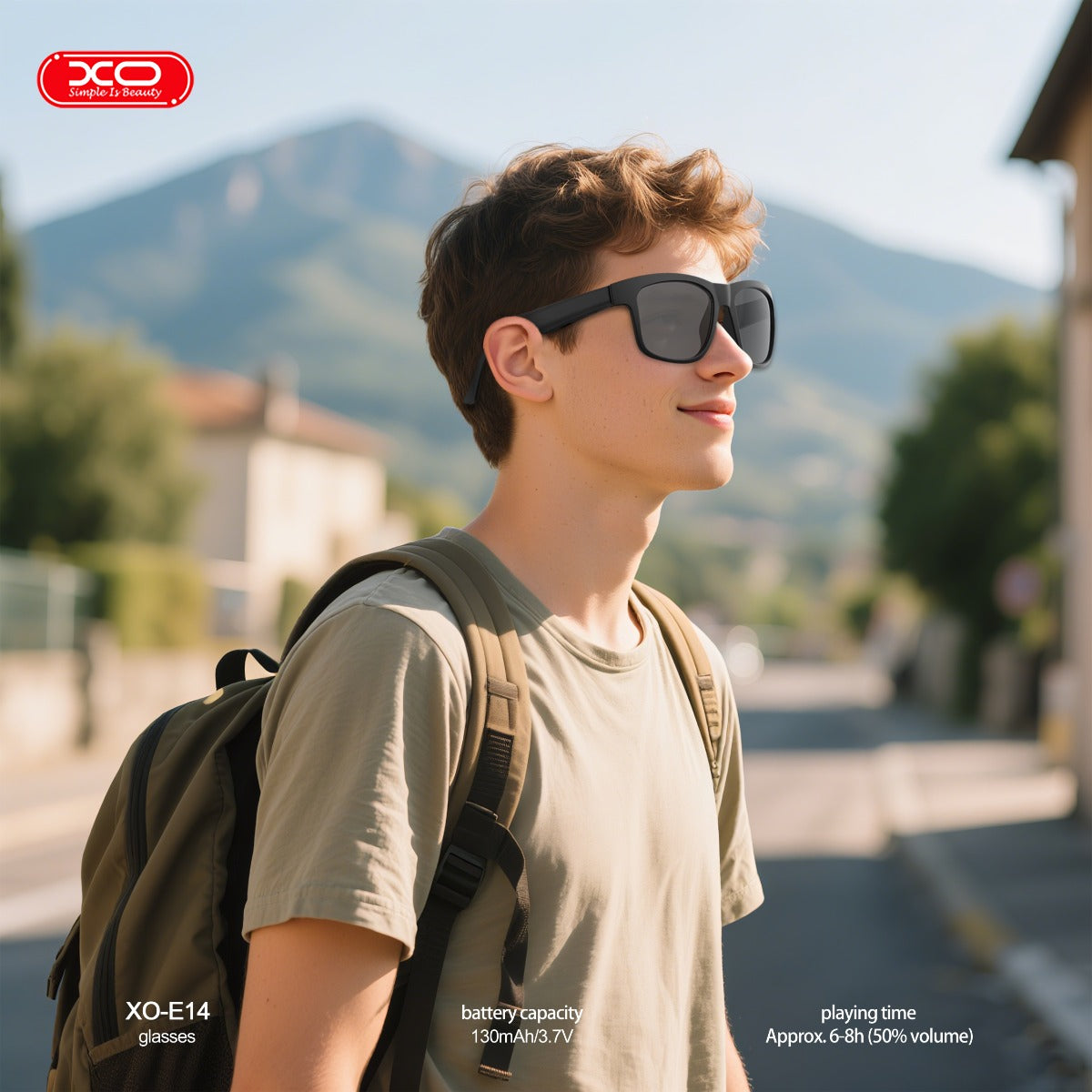 XO E14 Smart Audio Γυαλιά με UV Προστασία Μαύρο