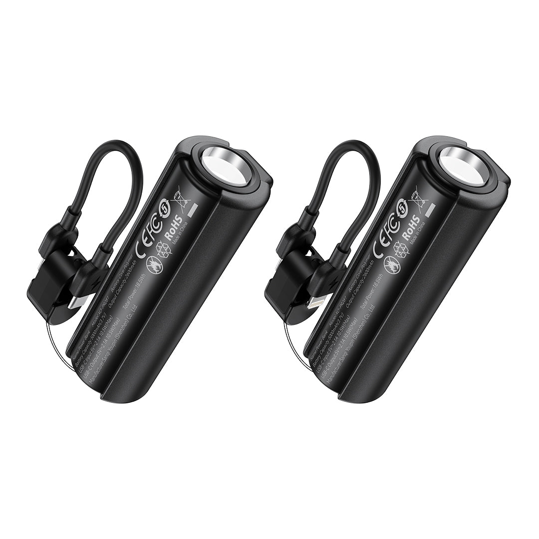 XO PR281 Mini Powerbank 5000mAh με Ενσωματωμένο Φακό και Καλώδιο Φόρτισης Type-C