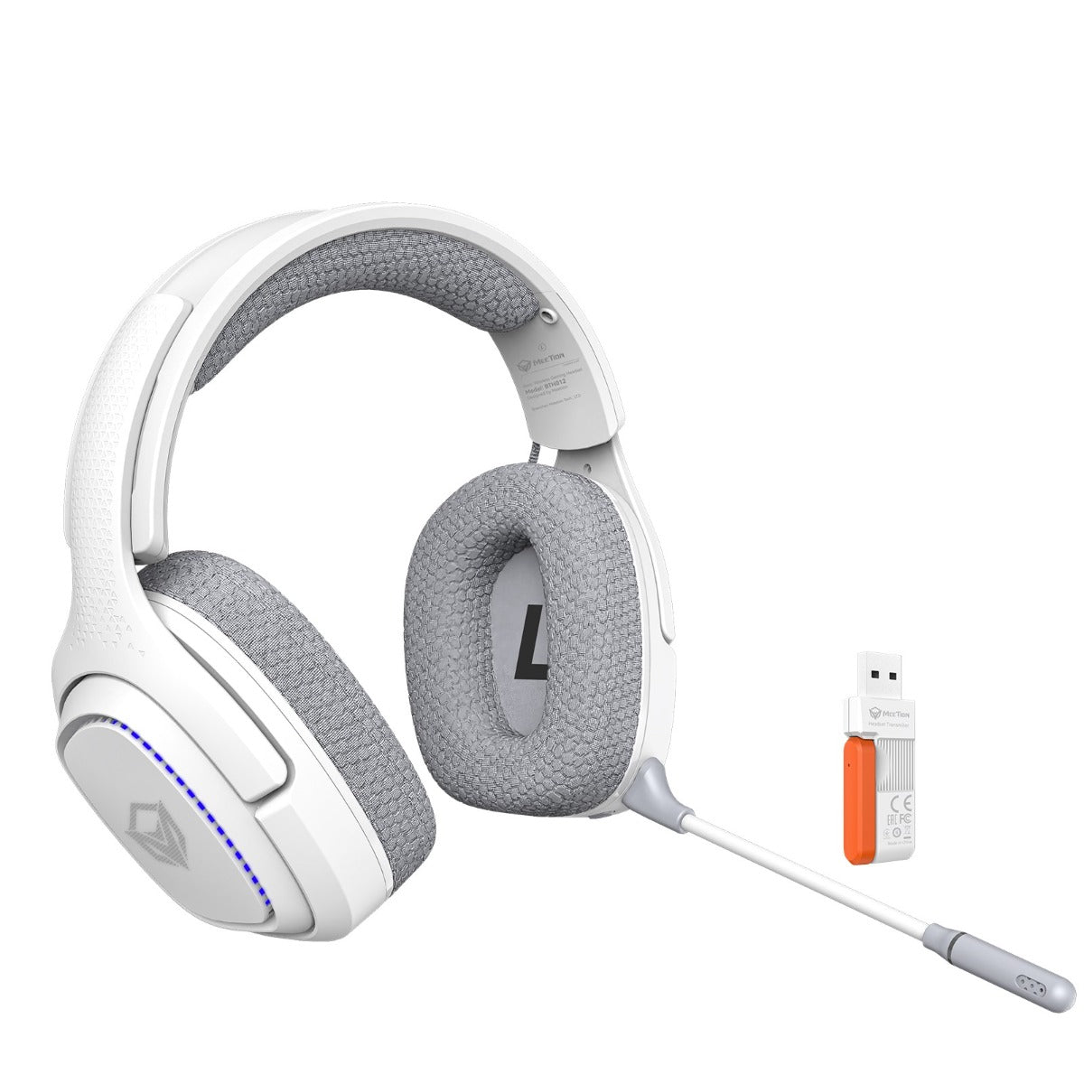 Meetion BTH012 Ενσύρματα Gaming Ακουστικά Κεφαλής 2.4G Bluetooth Λευκά