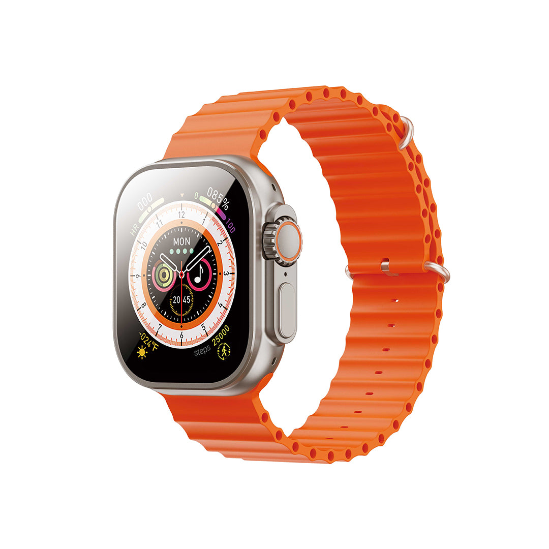 XO M9 Ultra Αθλητικό Smartwatch Κλήσης με Ασύρματη Φόρτιση (Πορτοκαλί)