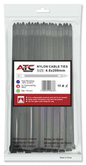 ATC Δεματικά 4.8x200mm Νάιλον Μαύρα 100τμχ Σακουλάκι